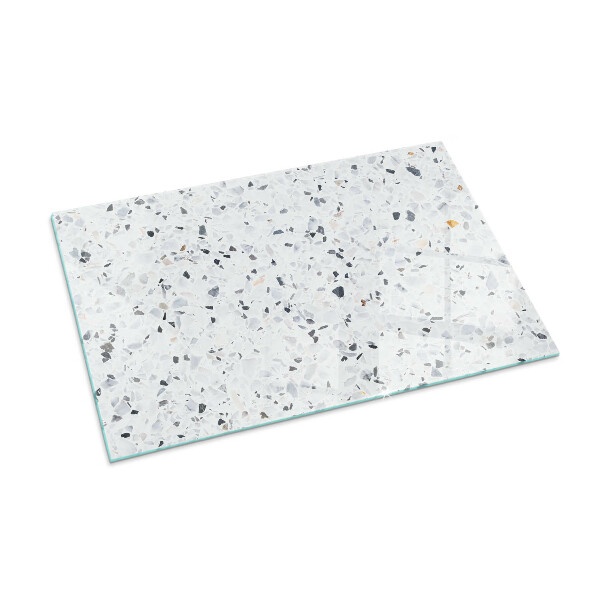 Rectangular glass hearth for log burner Stone pattern with particles