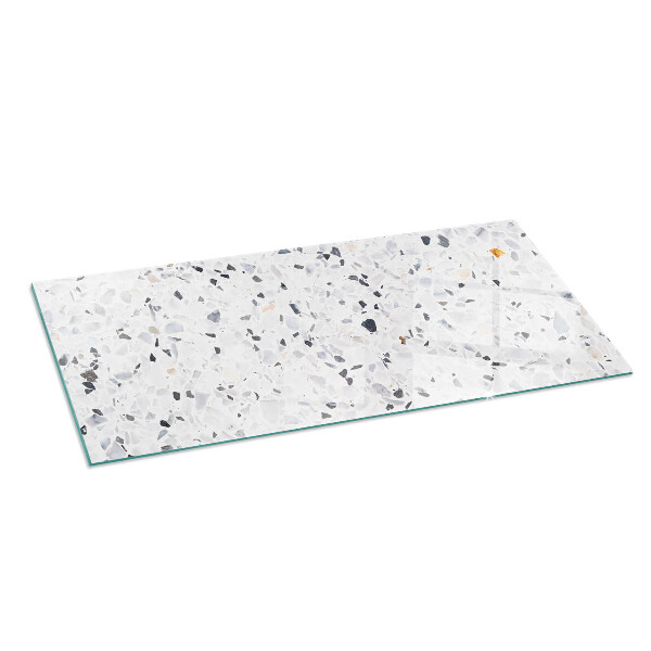 Rectangular glass hearth for log burner Stone pattern with particles