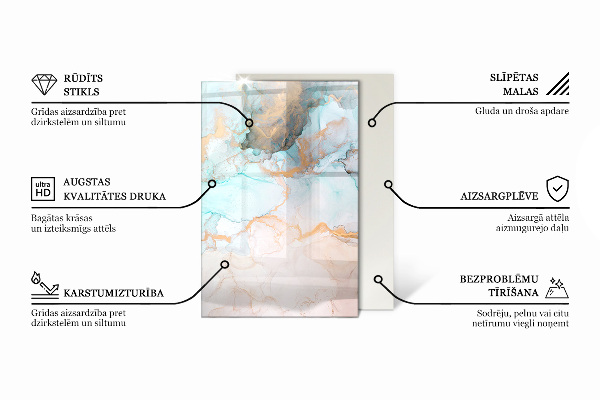 Rectangular glass hearth Color Brown