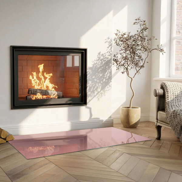 Rectangular glass hearth for log burner Color Pink