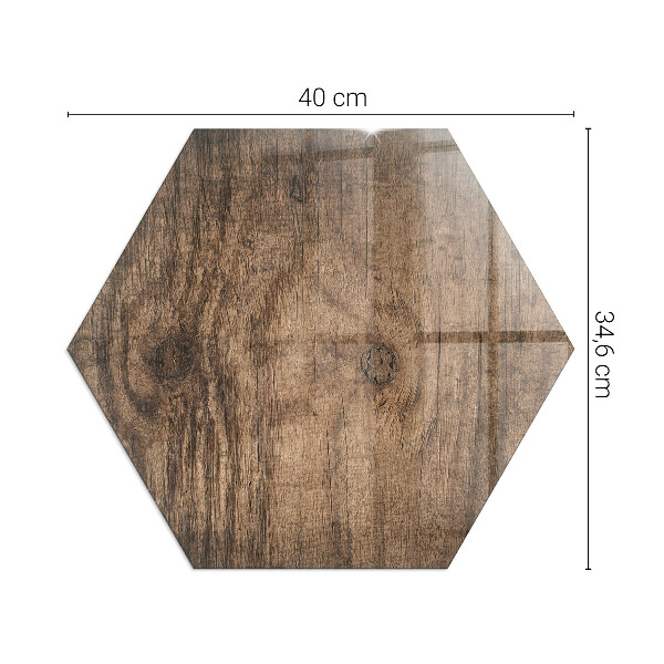 Hexagonal glass hearth pad Natural wood pattern