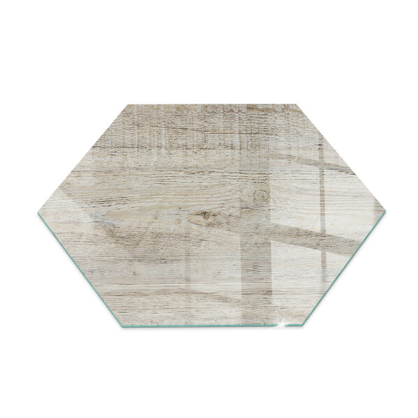 Hexagonal glass hearth pad Light wood texture