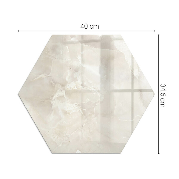 Hexagonal corner glass hearth Natural marble pattern