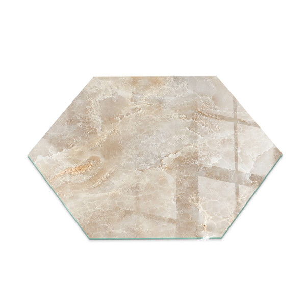 Hexagonal glass hearth for stove Natural stone pattern
