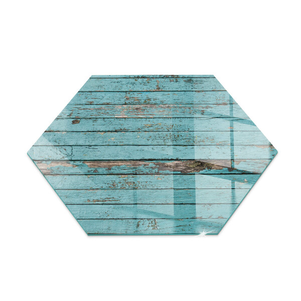 Hexagonal glass hearth for stove Rustic style boards