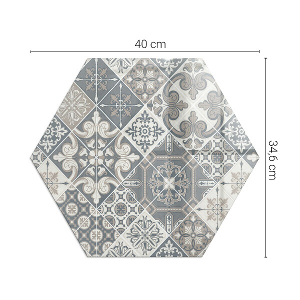 Hexagonal glass hearth for stove Decorative mosaic pattern