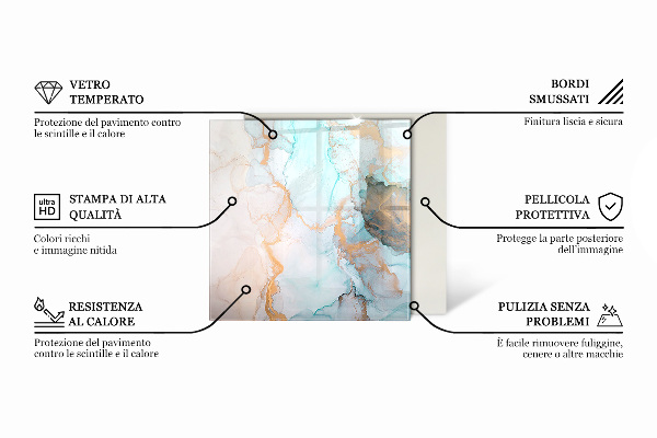 Hexagonal glass hearth for stove Mosaic patterns in tiles