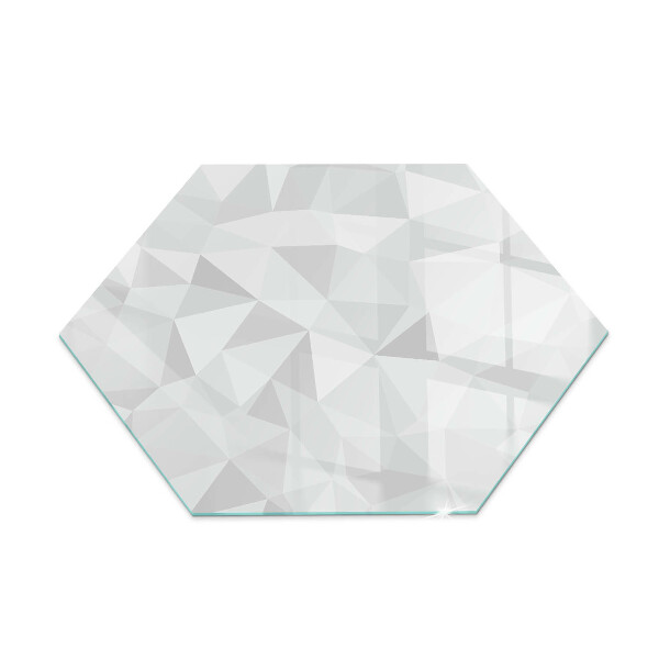 Hexagonal corner glass hearth Abstract geometric pattern