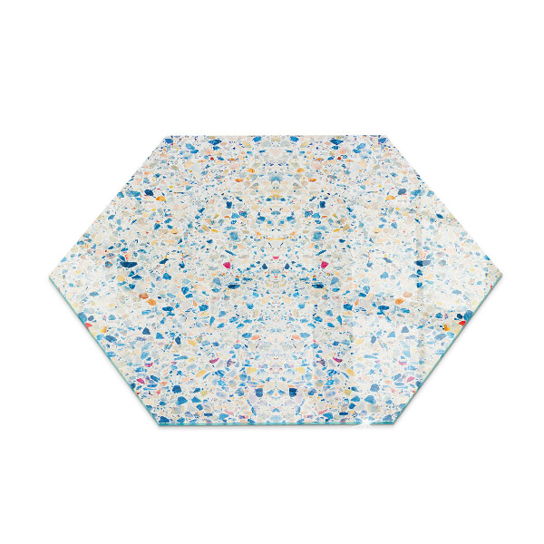 Hexagonal glass hearth for stove Abstract texture pattern