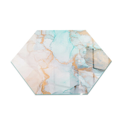 Hexagonal glass hearth pad Abstract fluid pattern