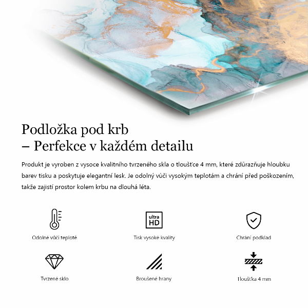 Hexagonal glass hearth pad Abstract fluid pattern