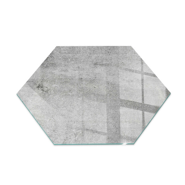 Hexagonal corner glass hearth Raw concrete texture