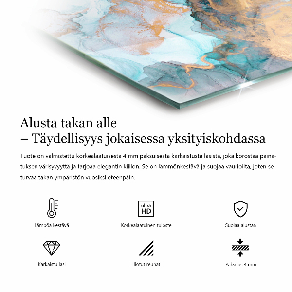 Hexagonal glass hearth pad Elegant marble with veins