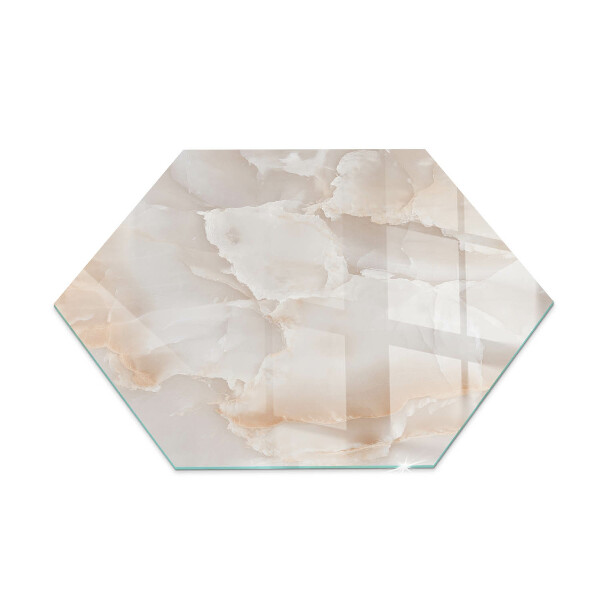 Hexagonal glass hearth for stove Natural stone pattern