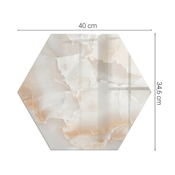 Hexagonal glass hearth for stove Natural stone pattern