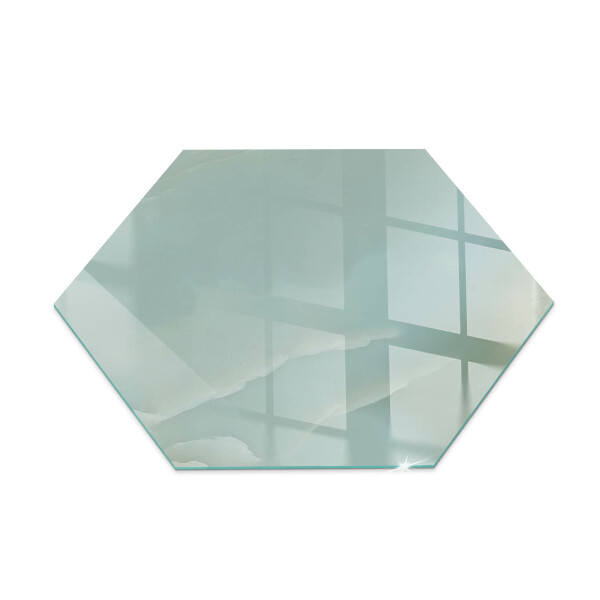 Hexagonal glass hearth pad Delicate marble pattern