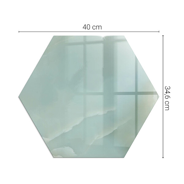 Hexagonal glass hearth pad Delicate marble pattern