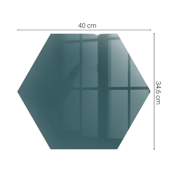 Hexagonal glass hearth for stove Sea Color