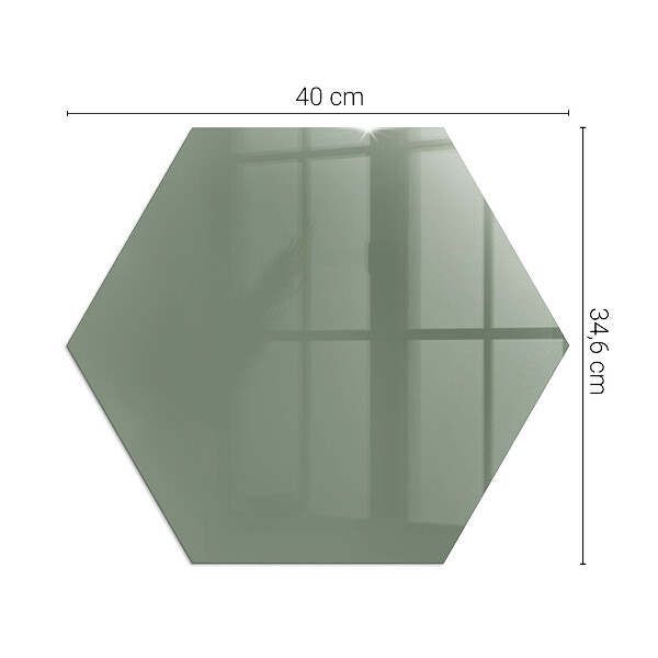 Hexagonal corner glass hearth Olive color