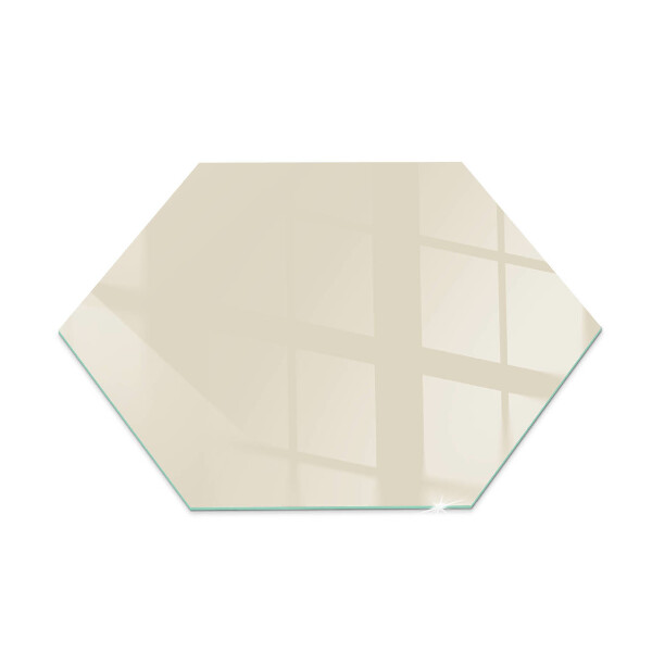 Hexagonal corner glass hearth Color Beige