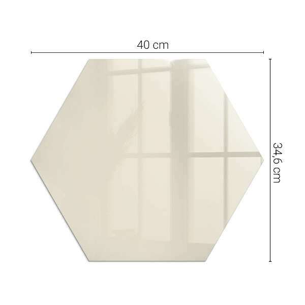 Hexagonal corner glass hearth Color Beige