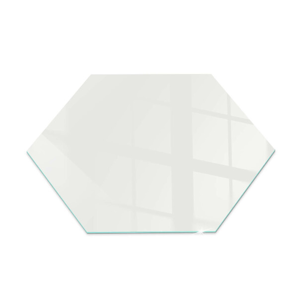 Hexagonal glass hearth for stove Ivory color