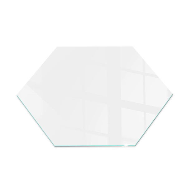 Hexagonal corner glass hearth Color White