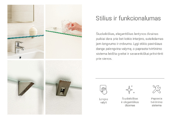 Translucent floating shelf for mirror 31 by 5 inches