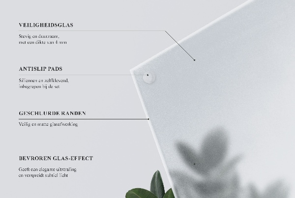 Square semi-transparent glass table top