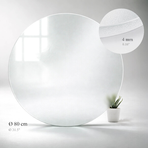 Round translucent glass table top