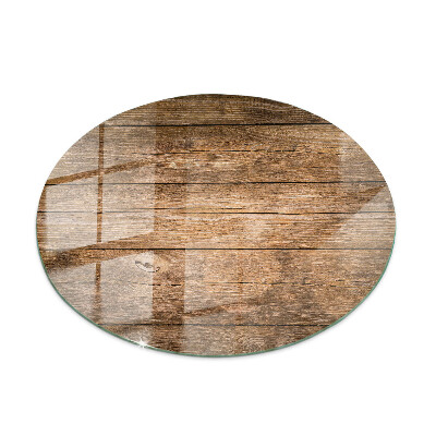 Round glass table top Wood panel pattern