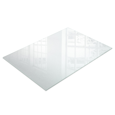 Rectangular glass table with a frosted glass finish