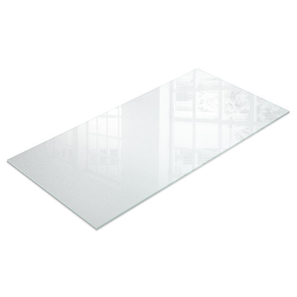 Rectangular glass table with a frosted glass finish