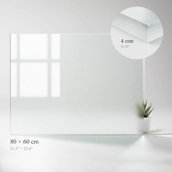 Rectangular glass table with a frosted glass finish