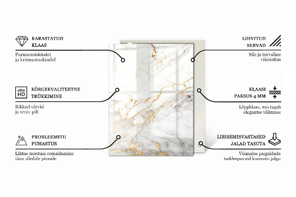 Rectangular glass table top Wood panel pattern