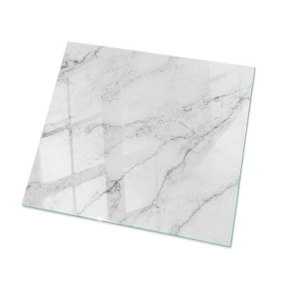 Rectangular glass table top with print Marble texture motif