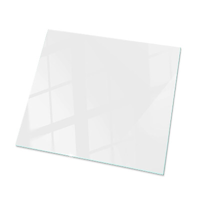Decorative glass table top with print Smooth white