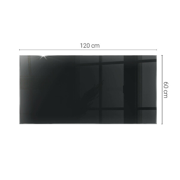 Rectangular glass table top with print Smooth black style