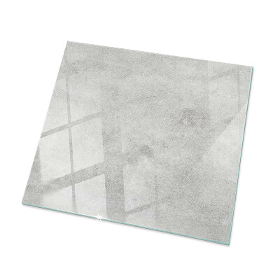 Rectangular glass table top with print Concrete with cracks