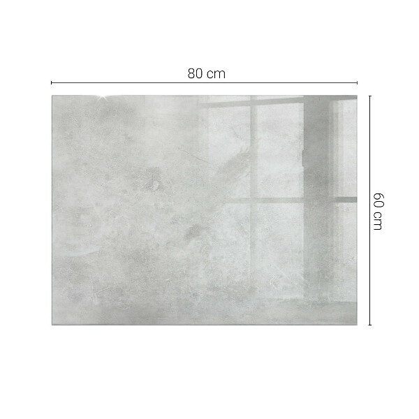 Rectangular glass table top with print Concrete with cracks