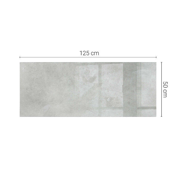 Rectangular glass table top with print Concrete with cracks