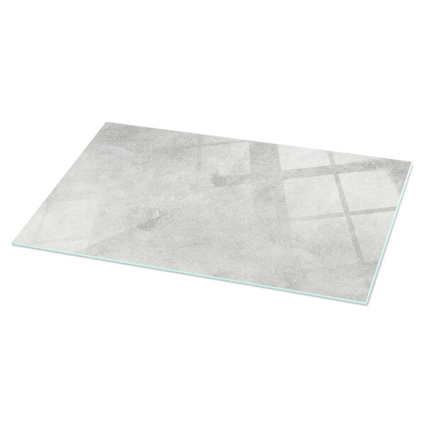 Rectangular glass table top with print Concrete with cracks