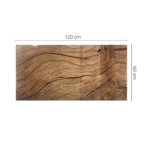 Rectangular glass table top Natural wood texture