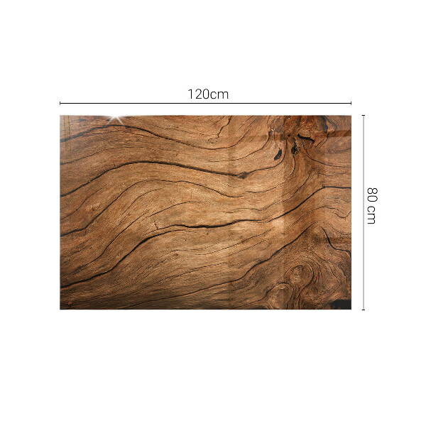 Rectangular glass table top Natural wood texture