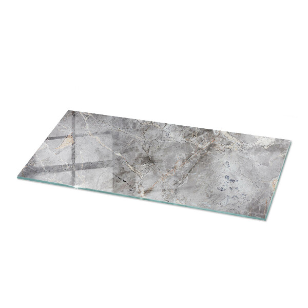 Rectangular glass table top Marble-inspired pattern
