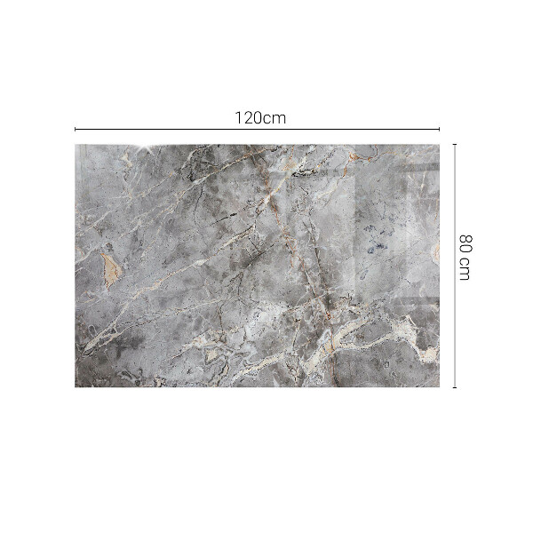 Rectangular glass table top Marble-inspired pattern