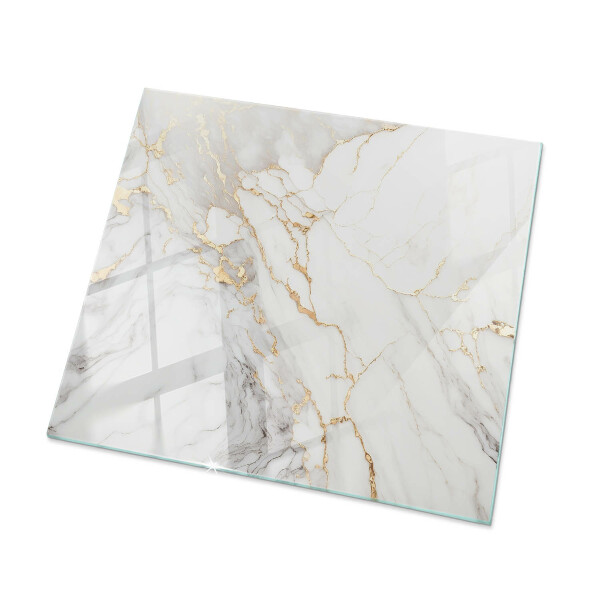 Rectangular glass table top with print Elegant marble pattern