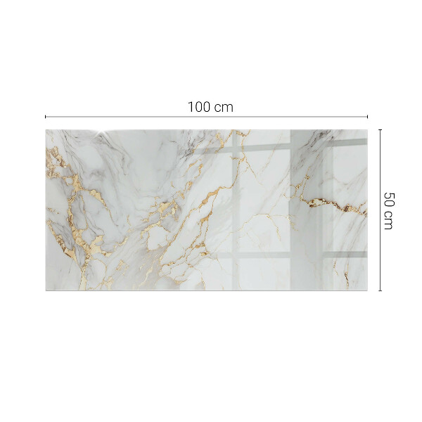 Rectangular glass table top with print Elegant marble pattern