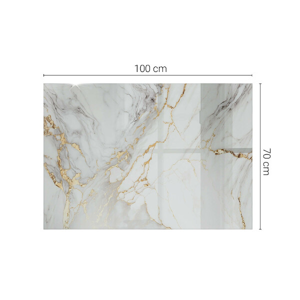 Rectangular glass table top with print Elegant marble pattern