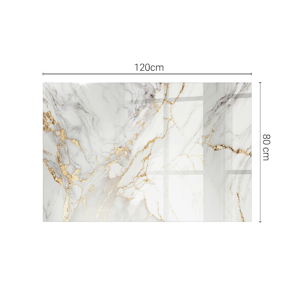 Rectangular glass table top with print Elegant marble pattern